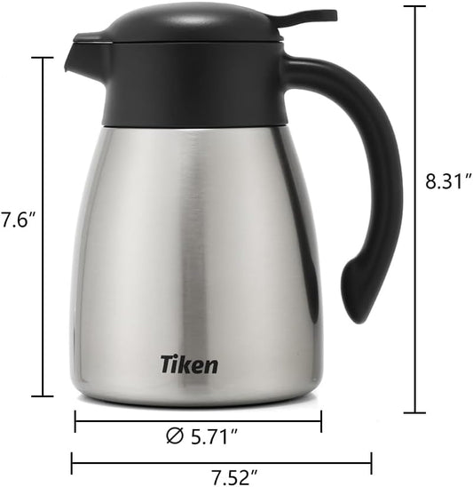 Tiken OpenClean Thermal Carafe – 1.5L / 51oz – Silver