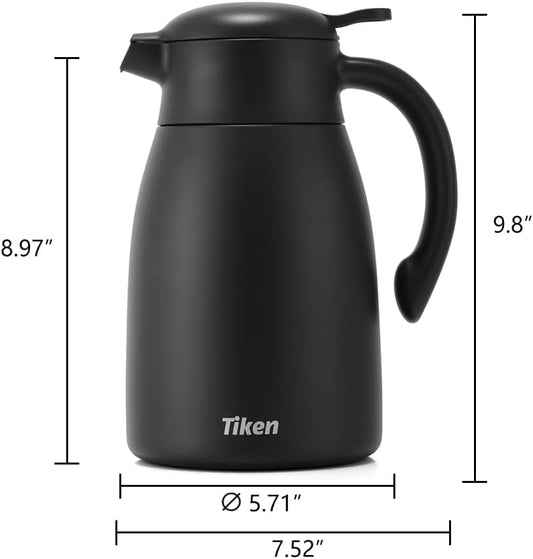 Tiken OpenClean Thermal Carafe – 2L / 68oz – Black
