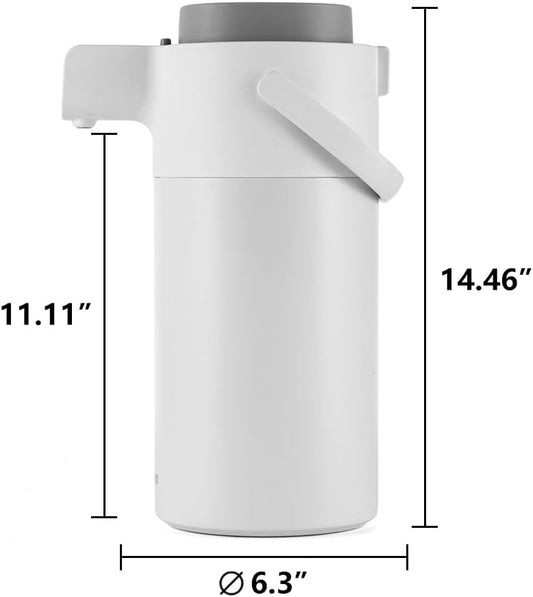 Tiken 135oz / 4L Airpot Coffee Dispenser with Pump (White)