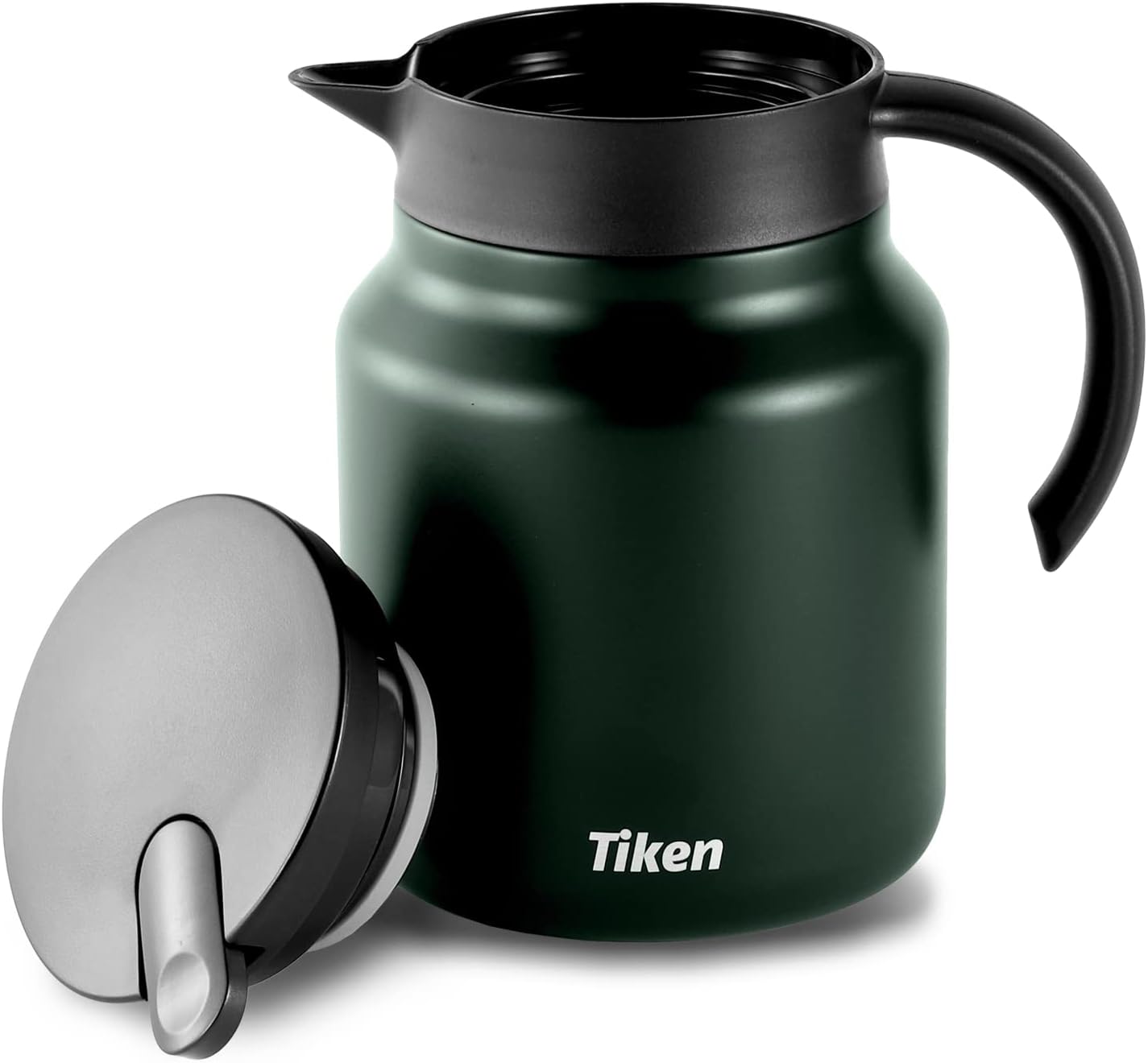 Tiken 34 Oz Thermal Coffee Carafe Double Wall Stainless Steel Insulated Coffee Server, 1 Liter Beverage Pitcher (Green)