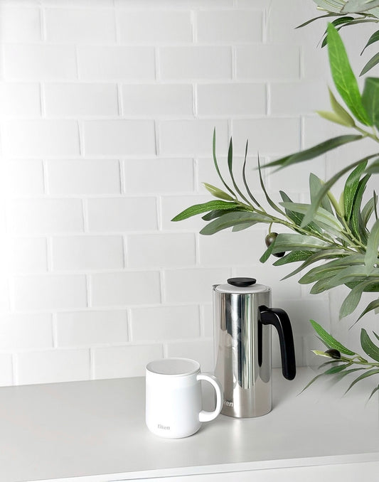 Tiken Stainless Steel French Press, 34oz Silver