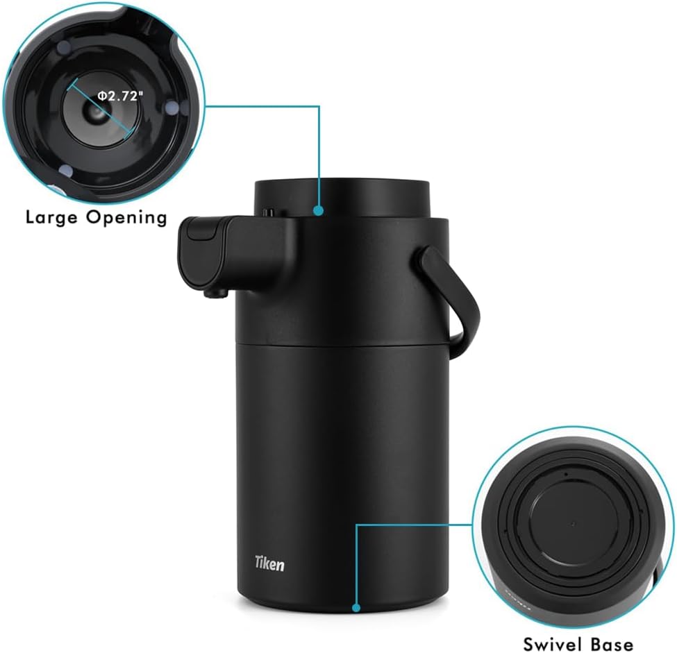 Tiken 102oz/3L Airpot Coffee Dispenser with Pump (Black)