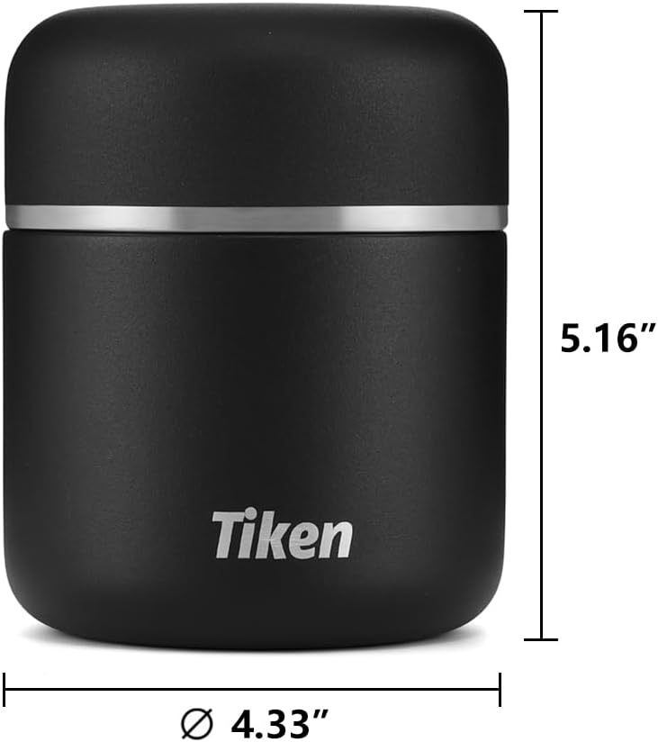 Tiken 16oz Stainless Steel Food Jar | Vacuum Insulated, Leakproof & Portable
