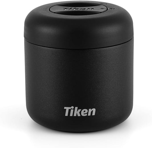 Tiken 16 fl oz / 480 mL Airtight Coffee Canister, Double-Wall Stainless Steel, Black