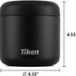 Tiken 16 fl oz / 480 mL Airtight Coffee Canister, Double-Wall Stainless Steel, Black