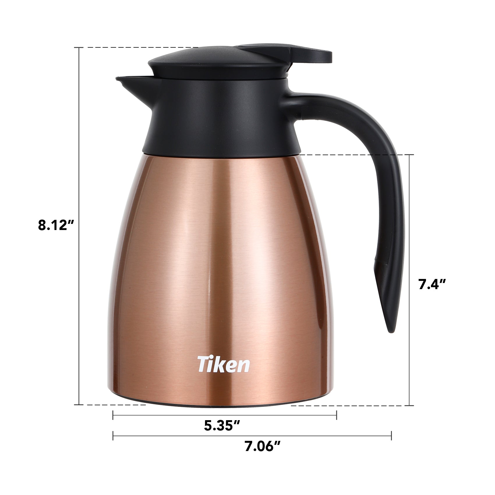 Tiken 1.5L Thermokannen voor Koffie, Dubbele Wand Roestvrij Staal Geïsoleerde Vacuum Koffiekan voor Warme & Koude Dranken Tiken 1.5L Thermokannen voor Koffie, Dubbele Wand Roestvrij Staal Geïsoleerde Vacuum Koffiekan voor Warme & Koude Dranken