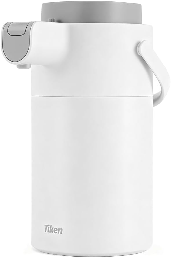 Tiken 3L Coffee Dispenser with Pump (102 oz) – 24-Hour Hot, White