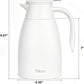 Tiken 68 Oz Thermal Coffee Carafe Stainless Steel Insulated Vacuum Coffee Pot 2 Liter (White)