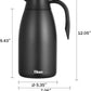 Tiken 85 Oz Thermal Coffee Carafe Stainless Steel Insulated Vacuum Coffee Pot 2.5 Liter (Black)