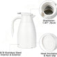 Tiken 68 Oz Thermal Coffee Carafe Stainless Steel Insulated Vacuum Coffee Pot 2 Liter (White)