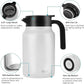 Tiken 51 Oz Thermal Coffee Carafe Double Wall Stainless Steel Insulated Coffee Server, 1.5Liter Beverage Pitcher (White)