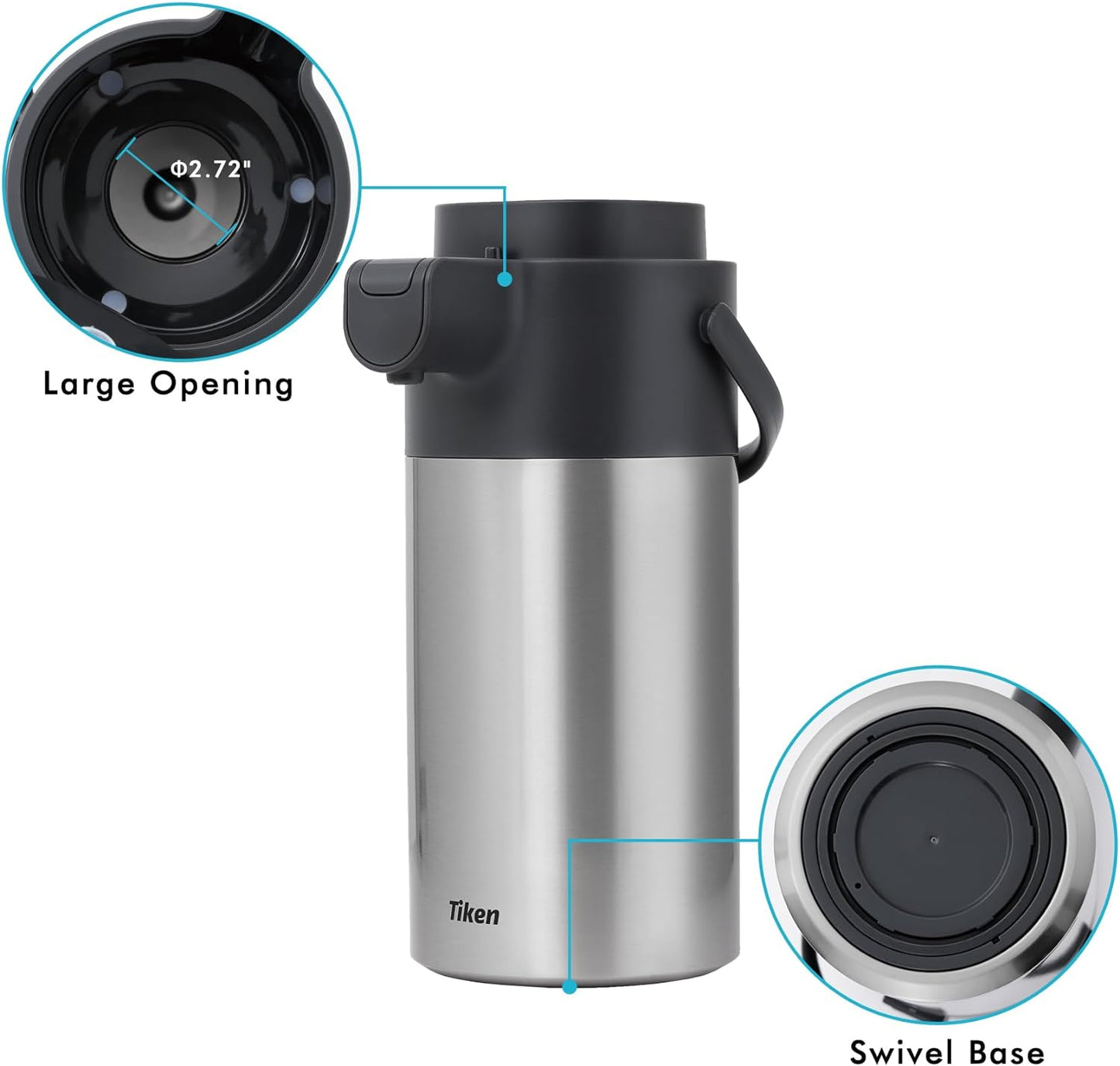 Tiken 135oz/4L Airpot Coffee Dispenser with Pump