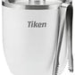 Tiken 3L Insulated Ice Bucket with Lid & Tongs – Stainless Steel, White