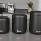 Tiken 22 fl oz / 660 mL Airtight Coffee Canister, Double-Wall Stainless Steel, Black