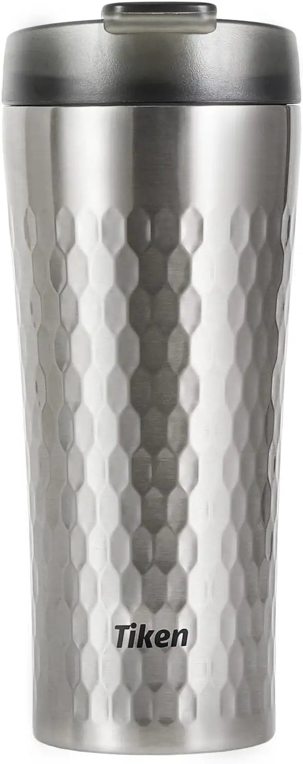 Tiken 16 Oz Insulated Tumbler, Stainless Steel Coffee Tumblers, Travel Coffee Mug 470ML – (Silver)