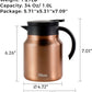Tiken 34 Oz Thermal Coffee Carafe Double Wall Stainless Steel Insulated Coffee Server, 1 Liter Beverage Pitcher (Copper)