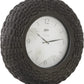 Tiken Large Rustic Wall Clock, Wall Clocks Quality Quartz Battery Operated Non Ticking Handmade- Charcoal Grey