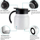 Tiken 27 Oz Thermal Coffee Server Stainless Steel Insulated Vacuum Coffee Carafes, 800ML Beverage Pitcher (White)