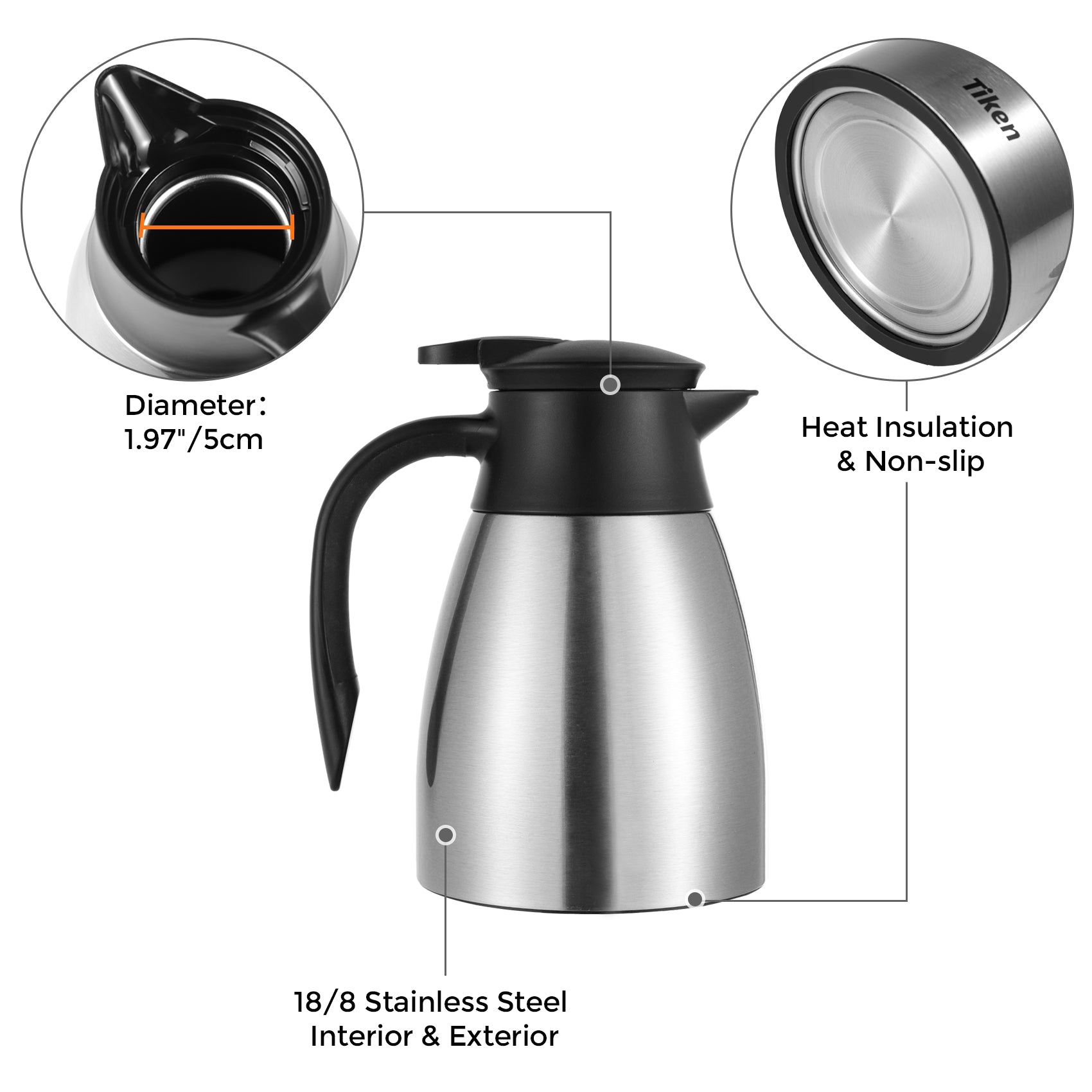 Thermos 34-Ounce Vacuum Insulated Stainless Steel Carafe