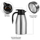 Tiken 68 Oz Thermal Coffee Carafe Stainless Steel Insulated Vacuum Coffee Pot 2 Liter (Silver)