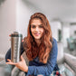 Tiken 16 Oz Insulated Tumbler, Stainless Steel Coffee Tumblers, Travel Coffee Mug 470ML – (Silver)
