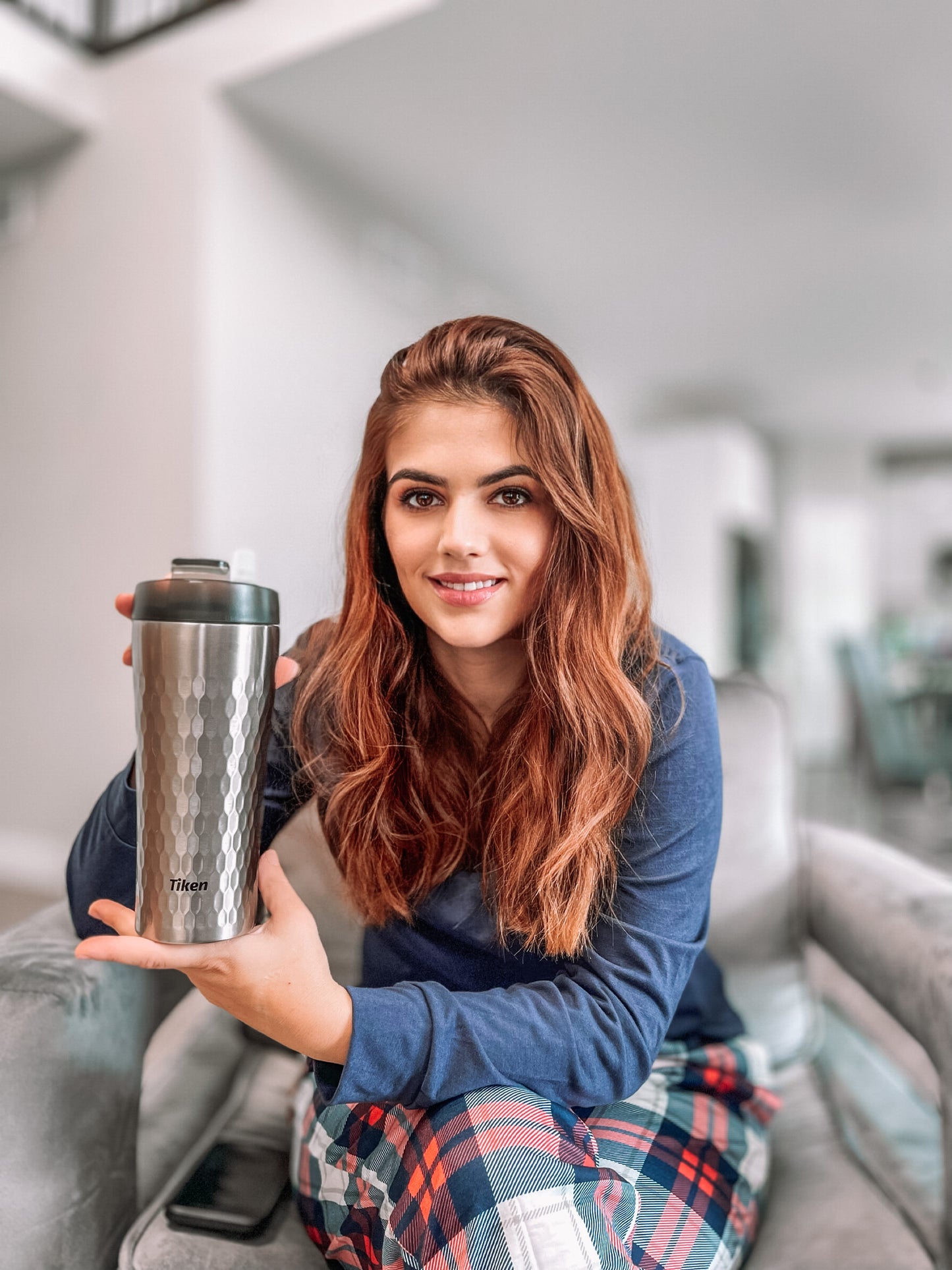 Tiken 16 Oz Insulated Tumbler, Stainless Steel Coffee Tumblers, Travel Coffee Mug 470ML – (Silver)