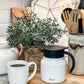 Tiken 27 Oz Thermal Coffee Server Stainless Steel Insulated Vacuum Coffee Carafes, 800ML Beverage Pitcher (White)